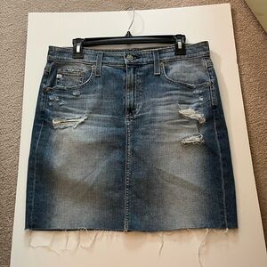 AG Erin mini denim skirt never worn, no tags. Size 31 waist. Excellent shape!
